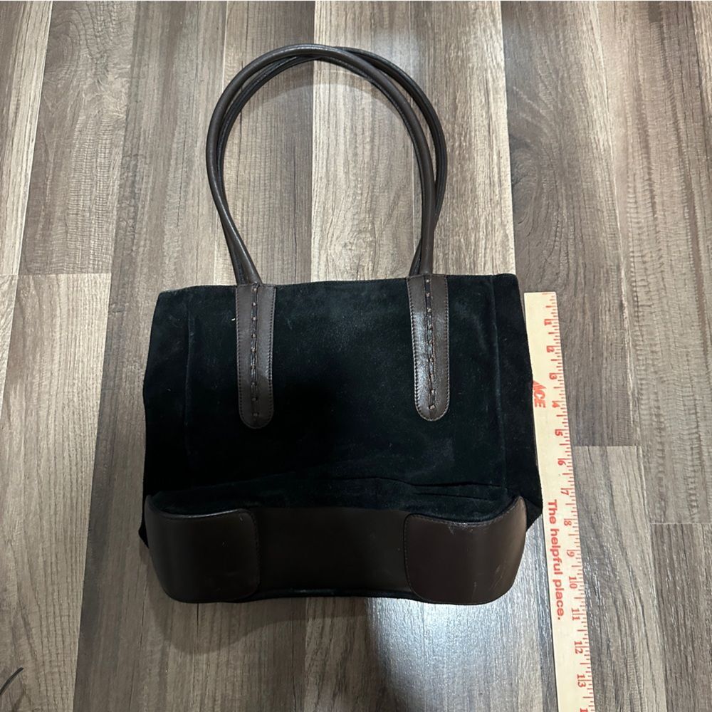 Giani Bernini Black suede with brown leather straps and bottom leather Handbag